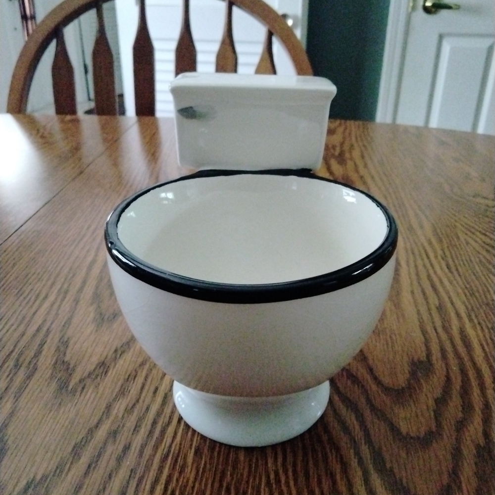 Novelty Toilet Bowl Mug - Black and White